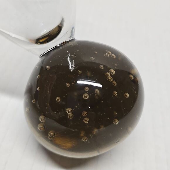 Vintage MCM Bullicante Controlled Bubbles Ball Base Martini Glasses Brown Blue - Picture 5 of 9